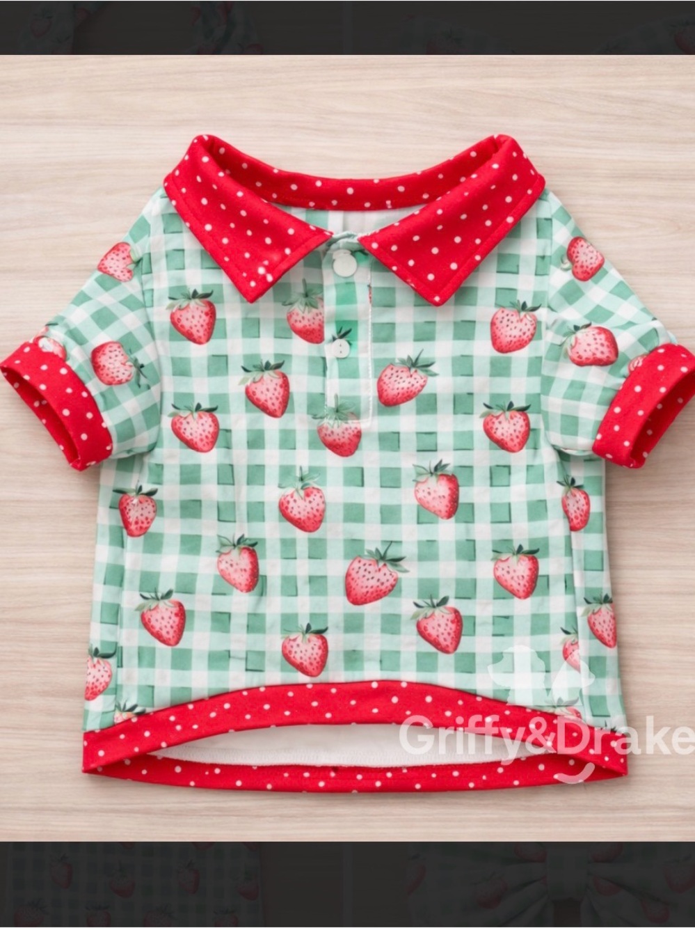 Boutique Strawberry Print Dog Shirt
